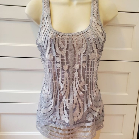 ๐3 for $25๐ Express Light Lilac Tank with Silver Lace Overlay - Picture 2 of 6